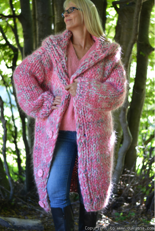 Pink mohair cardigan clearance